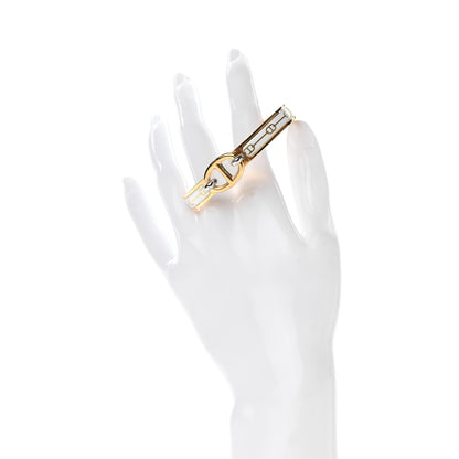 Hermes Enamel Mini Farandole Clic Chaine D'Ancre Bracelet Or White 2 of 6