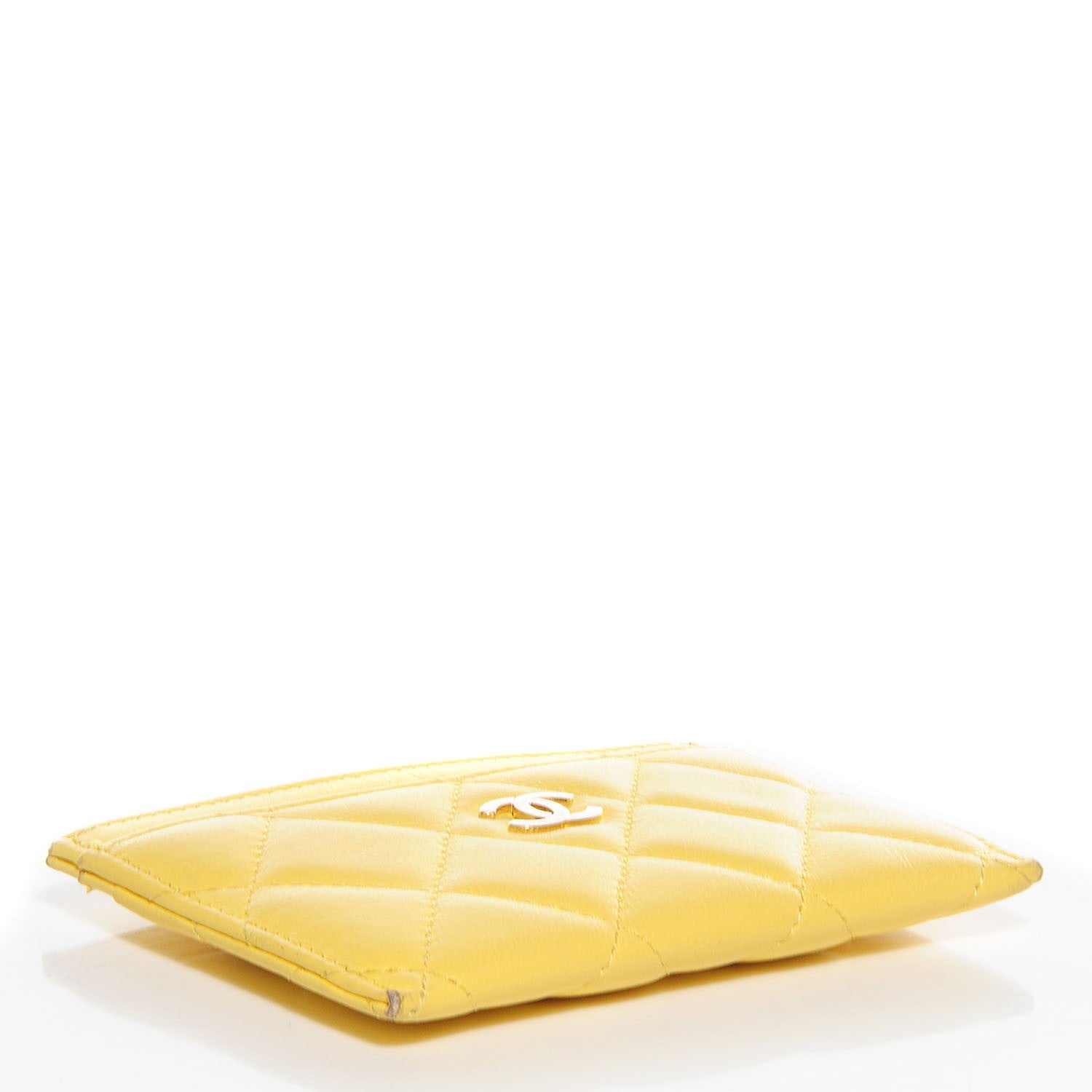 Chanel Lambskin Quilted Card Holder Yellow 4 of 8