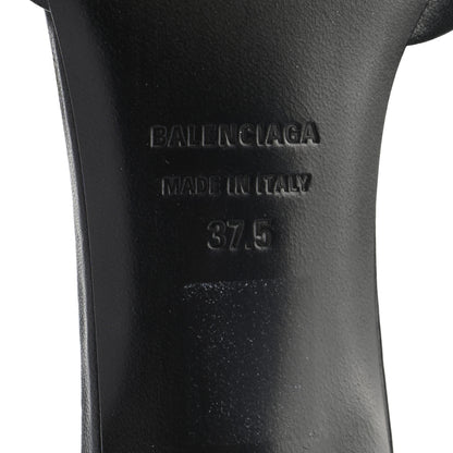Balenciaga Soft Nappa Square Knife Bow Mule Sandals 37.5 Black 6 of 8