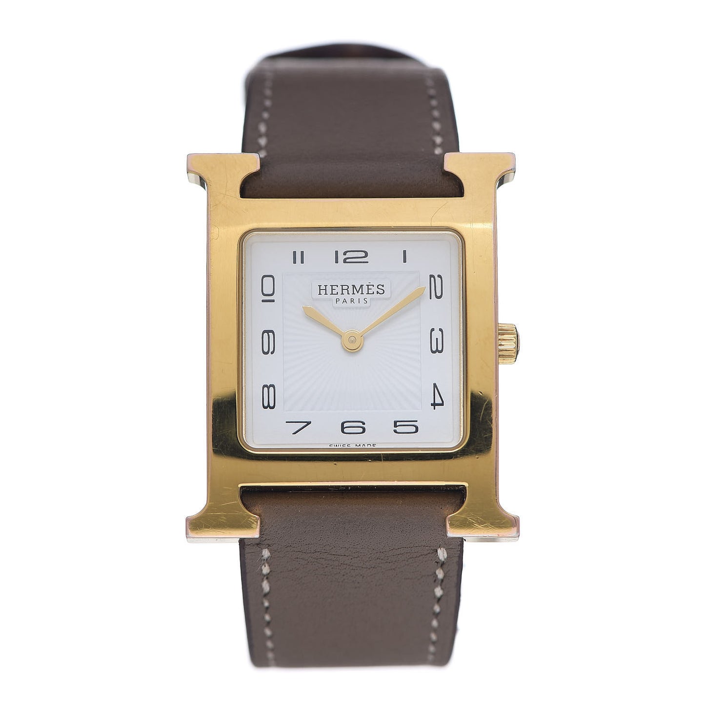Stainless Steel Swift 26mm Heure H Hour Quartz Watch Etoupe