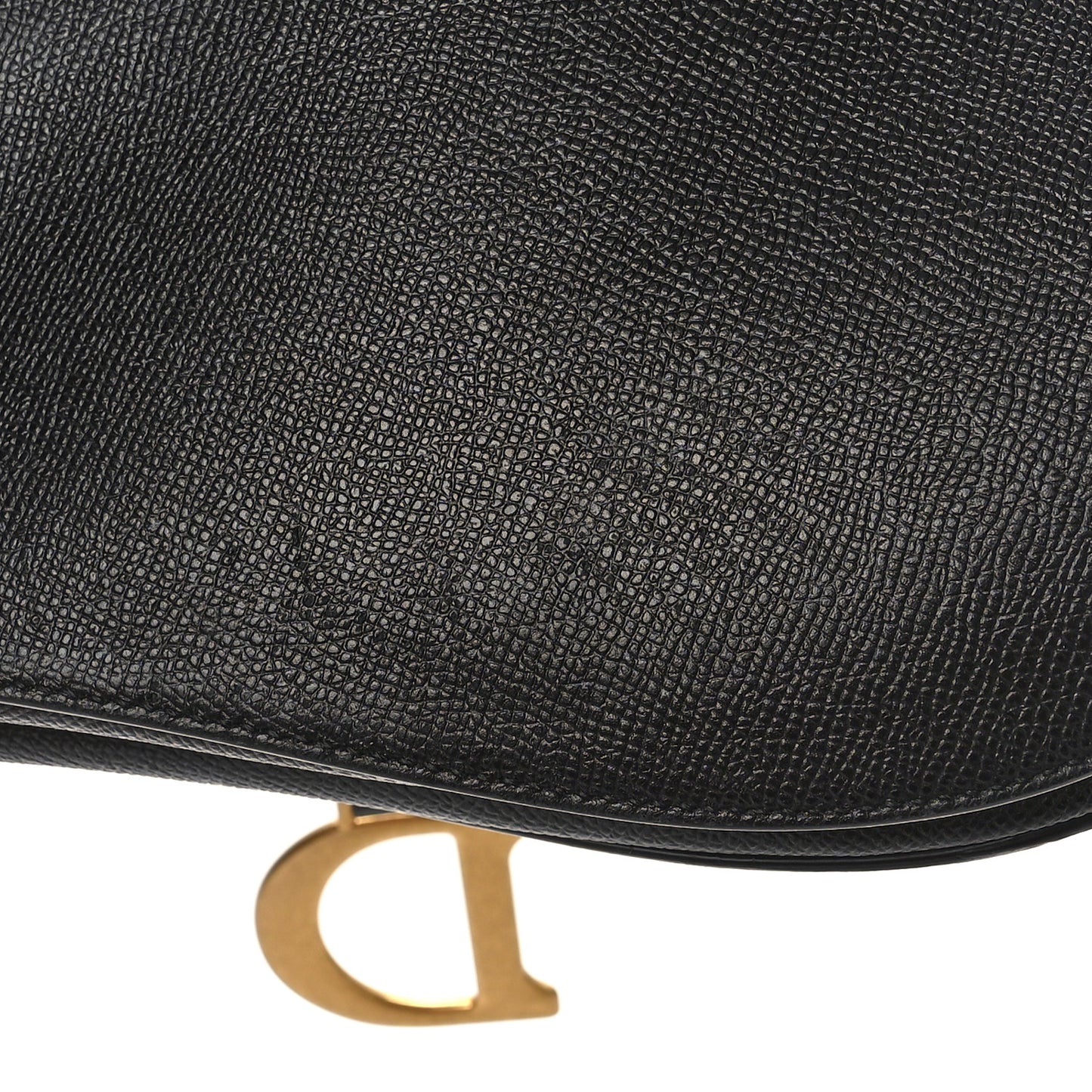 Grained Calfskin Saddle Bag Black