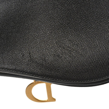 Christian Dior Grained Calfskin Saddle Bag Black 9 of 9