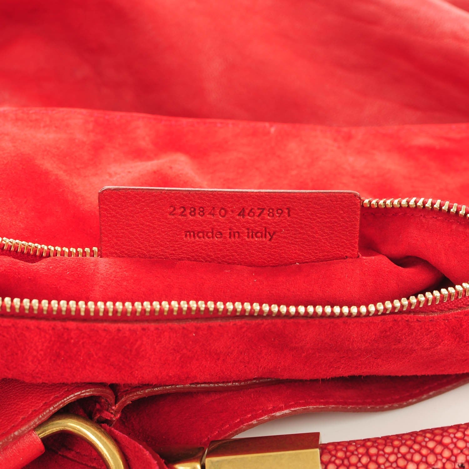 Saint Laurent Sheepskin Stingray Large Roady Hobo Red 7 of 7