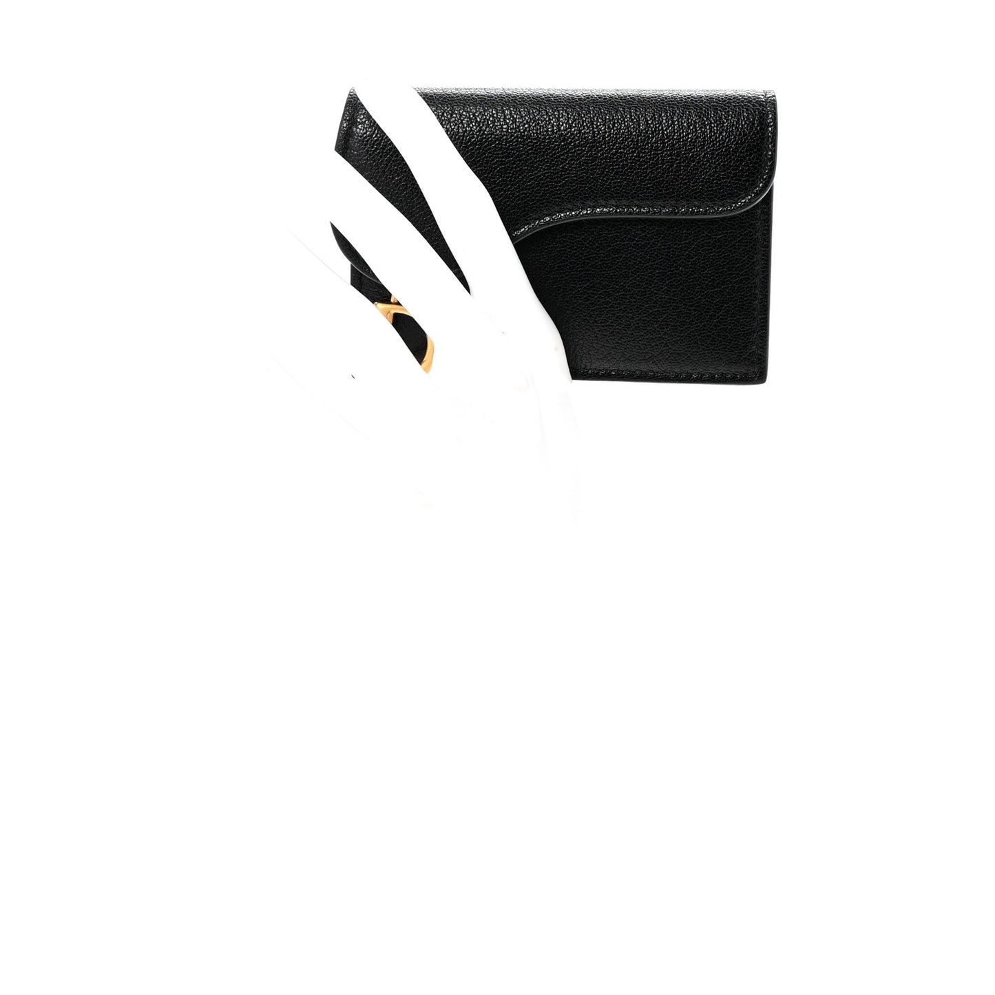 Goatskin Saddle Card Holder Black
