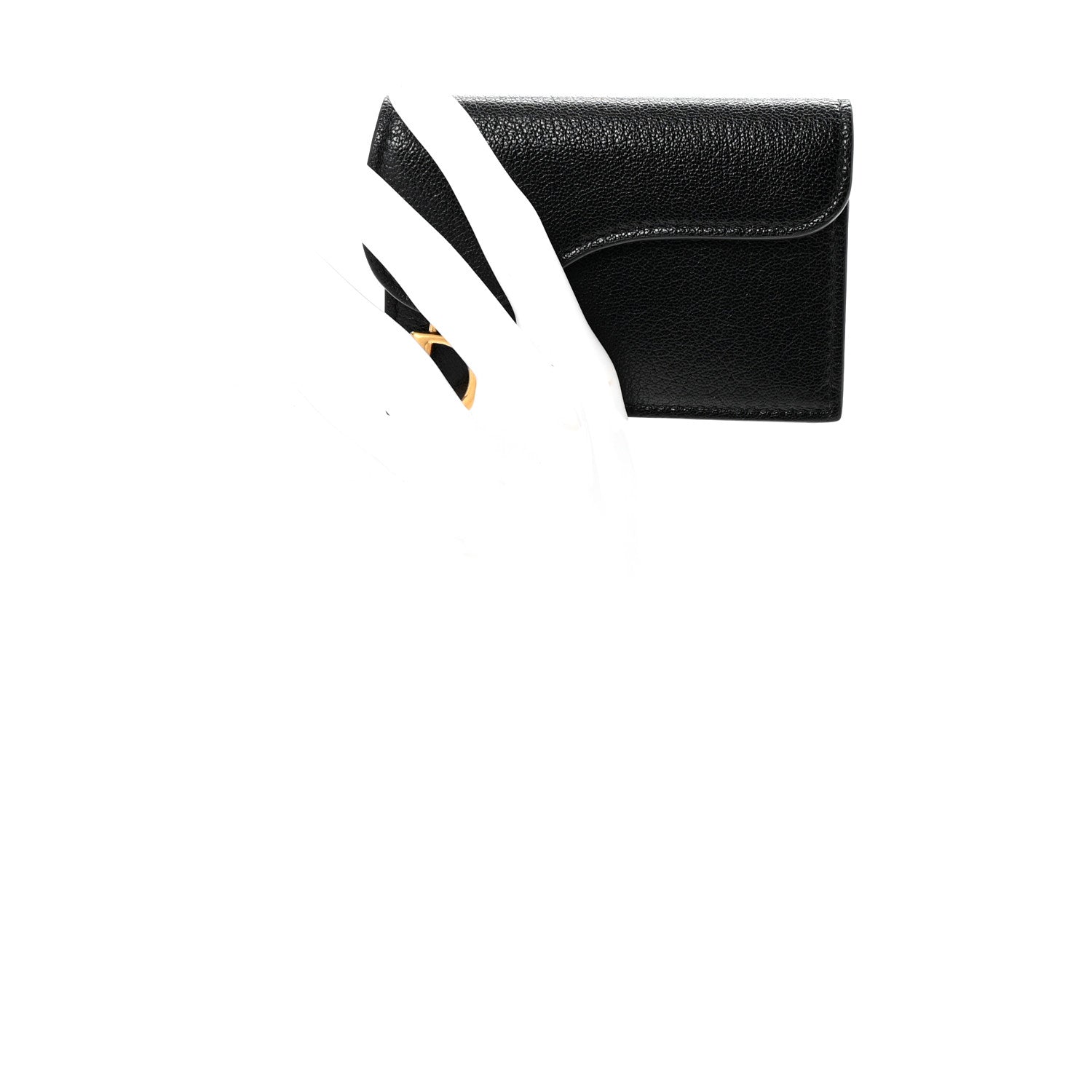 Christian Dior Goatskin Saddle Card Holder Black 2 of 7