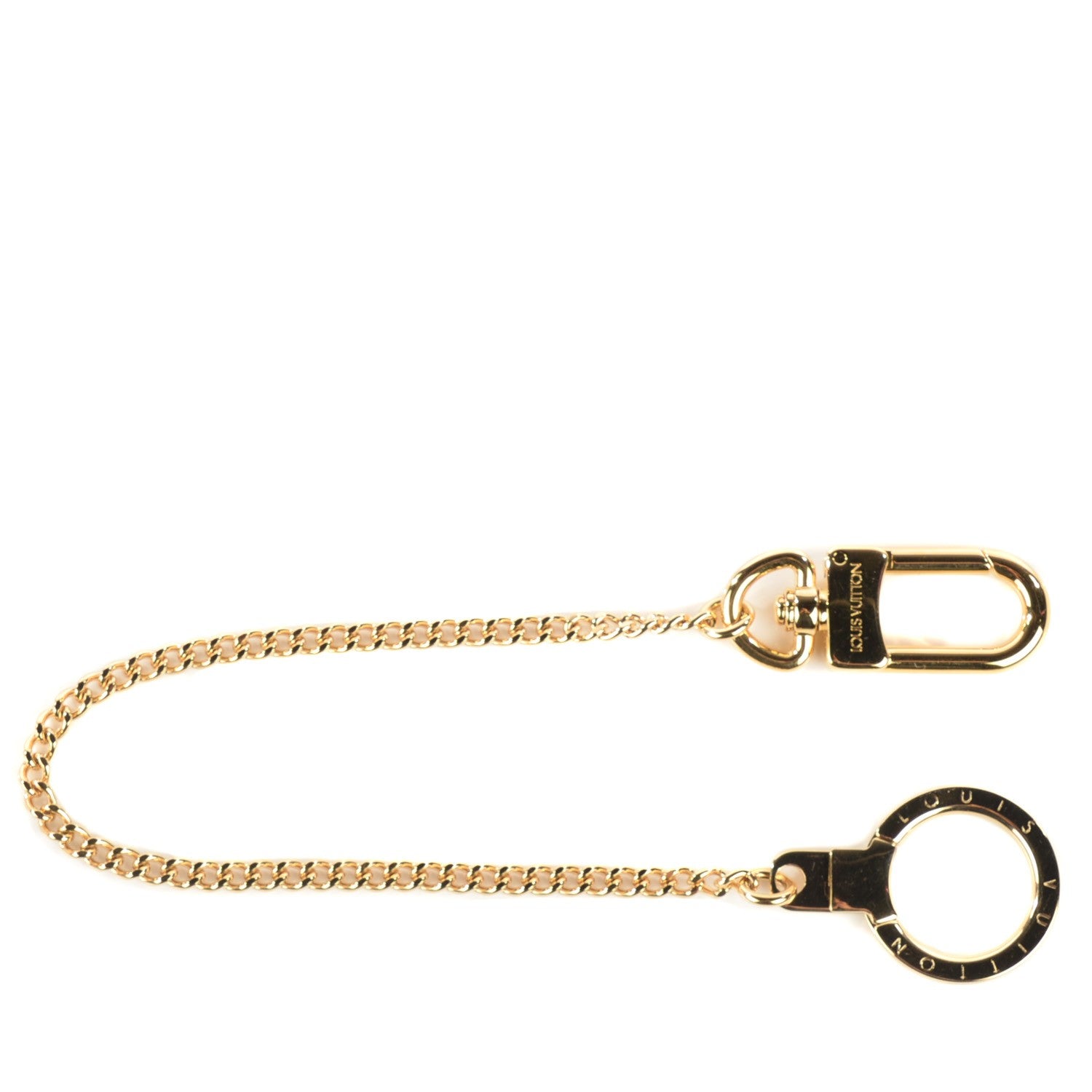 Louis Vuitton Metal Pochette Extender Key Ring Chain Gold 1 of 4