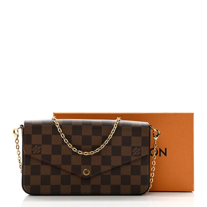 Louis Vuitton Damier Ebene Pochette Felicie Chain Wallet 9 of 9