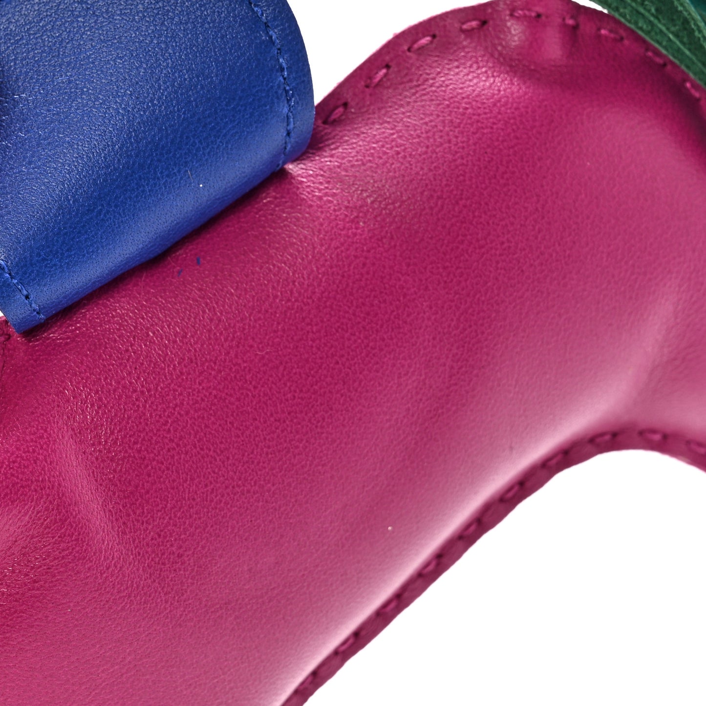 Milo Lambskin Grigri Rodeo Bag Charm GM Rose Pourpre Malachite Bleu Electrique
