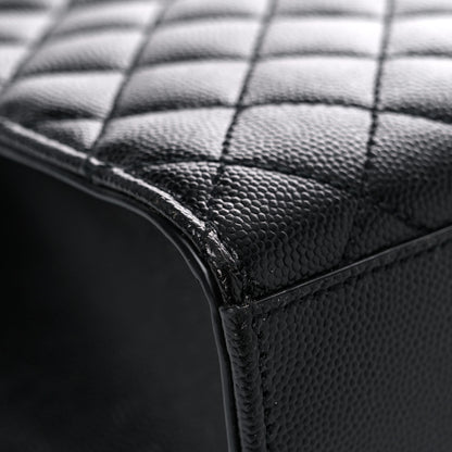Saint Laurent Grain De Poudre Textured Mixed Matelasse Large Triquilt Monogram Monochrome Satchel Black 10 of 11