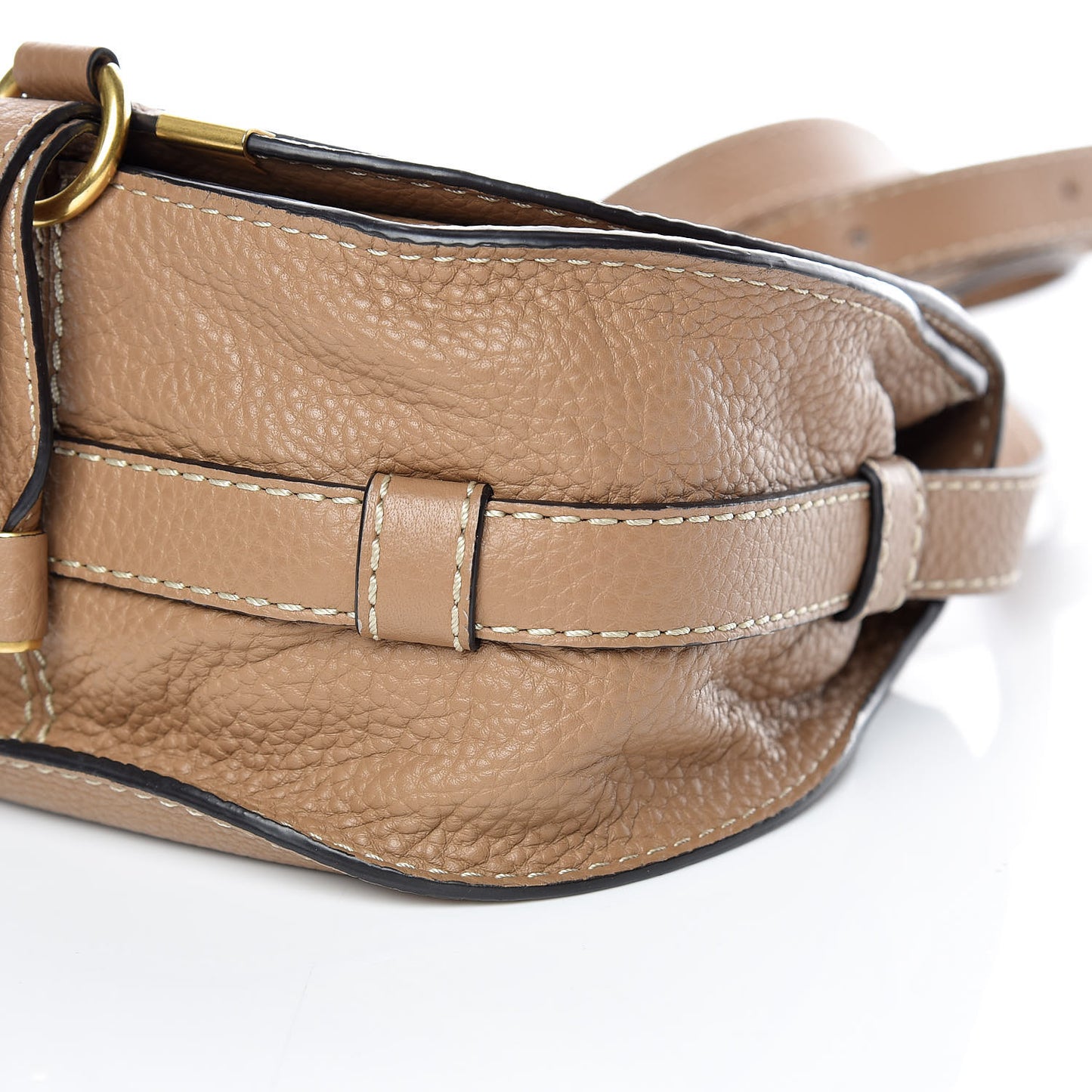 Calfskin Mini Marcie Round Crossbody Bag Nut