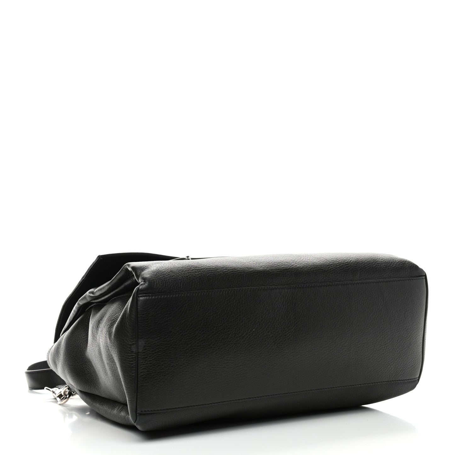 Waxy Grained Calfskin Medium Pandora Pure Flap Bag Black