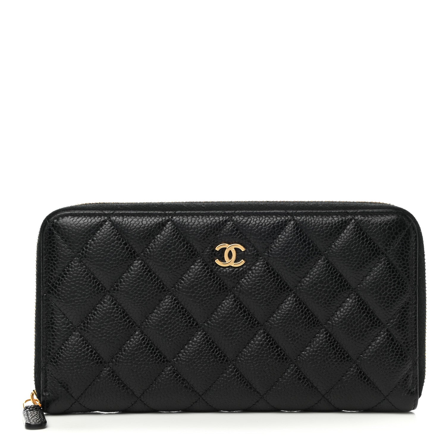 Chanel Caviar Quilted Large Gusset Zip Around Wallet Black 1 of 10