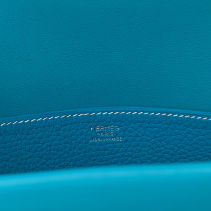 Hermes Taurillon Clemence Halzan 31 GM Bleu Frida 5 of 9