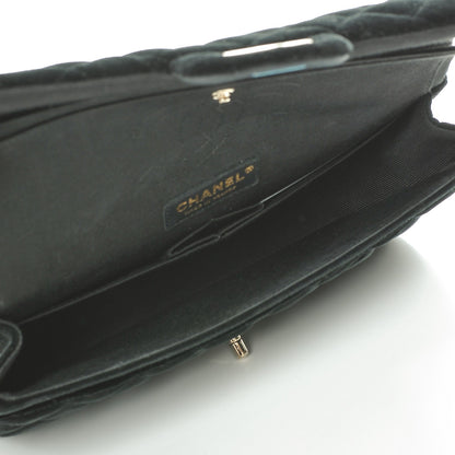 Chanel Velvet Quilted Medium Double Flap Black 5 of 8