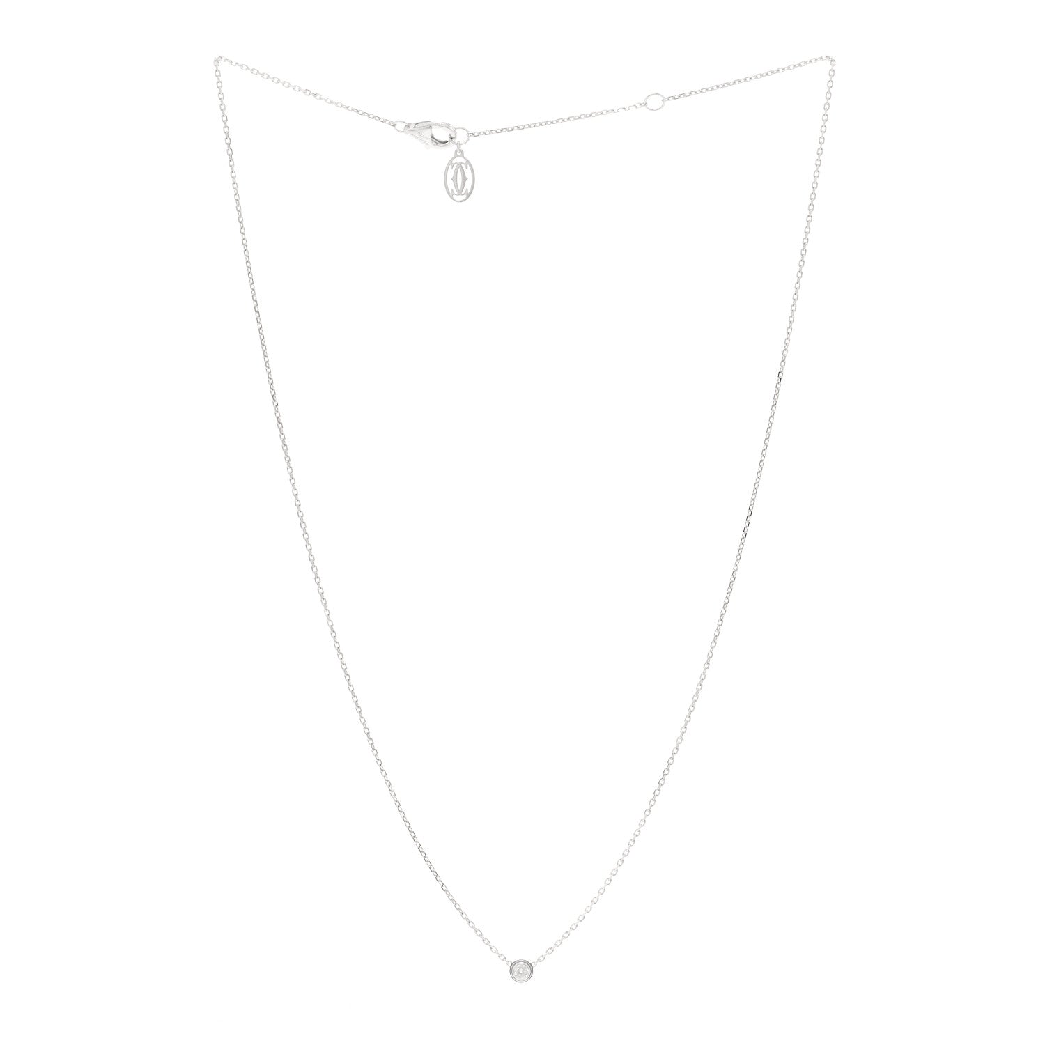Cartier 18K White Gold Diamond XS D'Amour Pendant Necklace 3 of 5