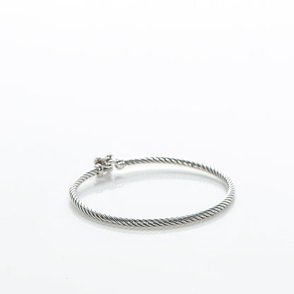 David Yurman Sterling Silver Diamond 3mm Butterfly Cable Bracelet 3 of 4