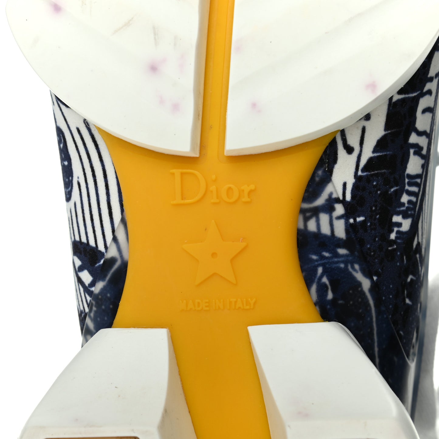 Technical Fabric Tie & Dior Print Womens D-Connect Sneakers 37.5 Denim