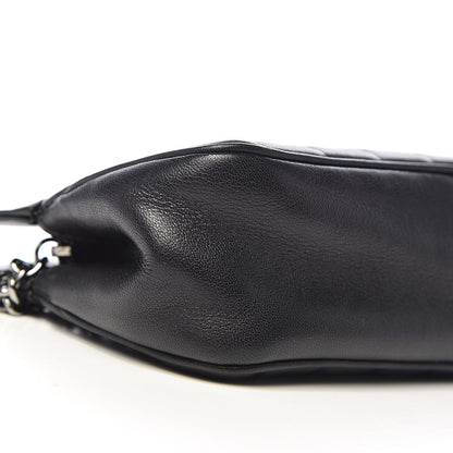 Chanel Lambskin Vertical Quilted Logo Shoulder Bag Black 9 of 11