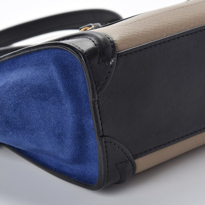 Celine Elephant Calfskin Suede Tri-color Nano Luggage Sand 11 of 14