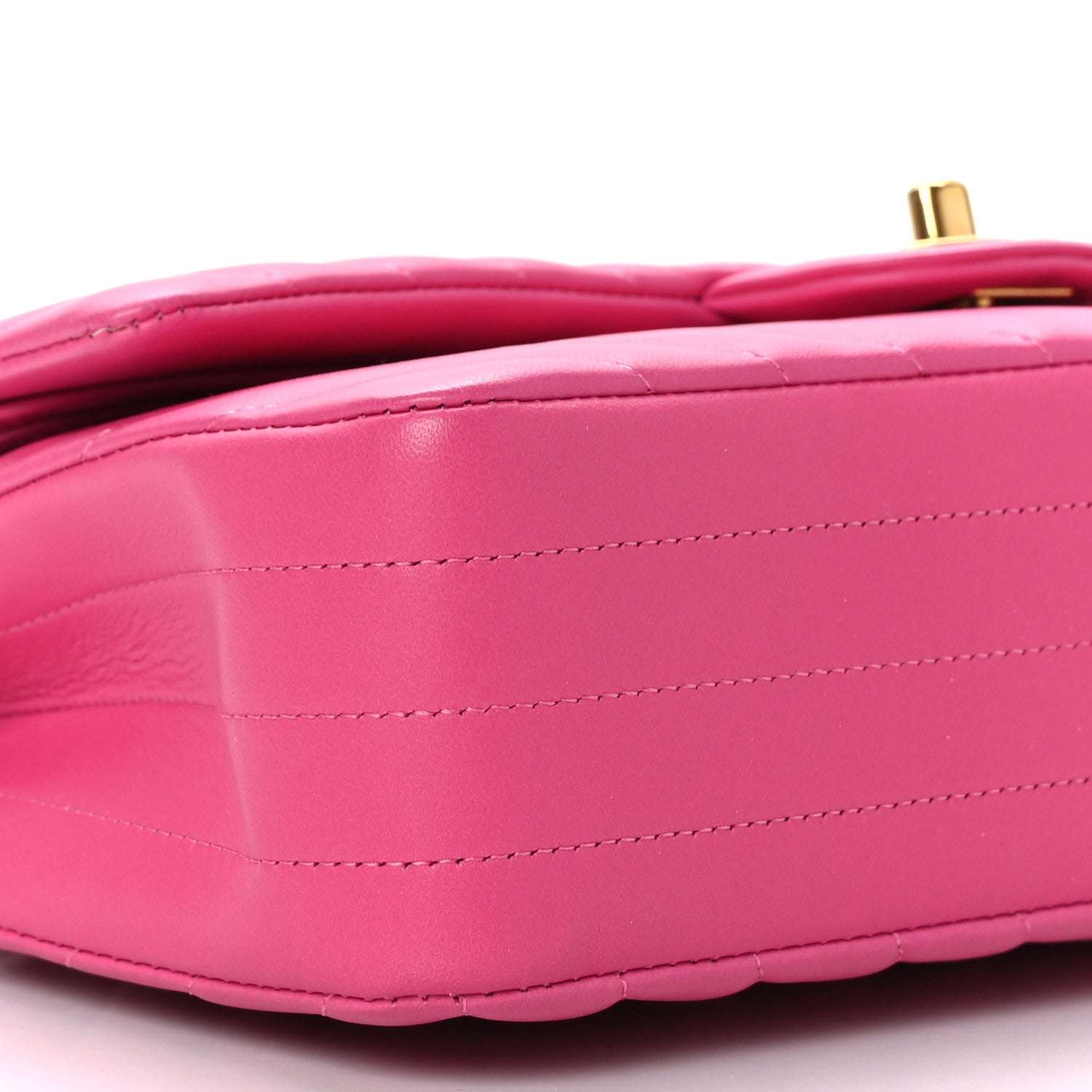 Chanel Lambskin Chevron Quilted Medium Double Flap Pink 8 of 9