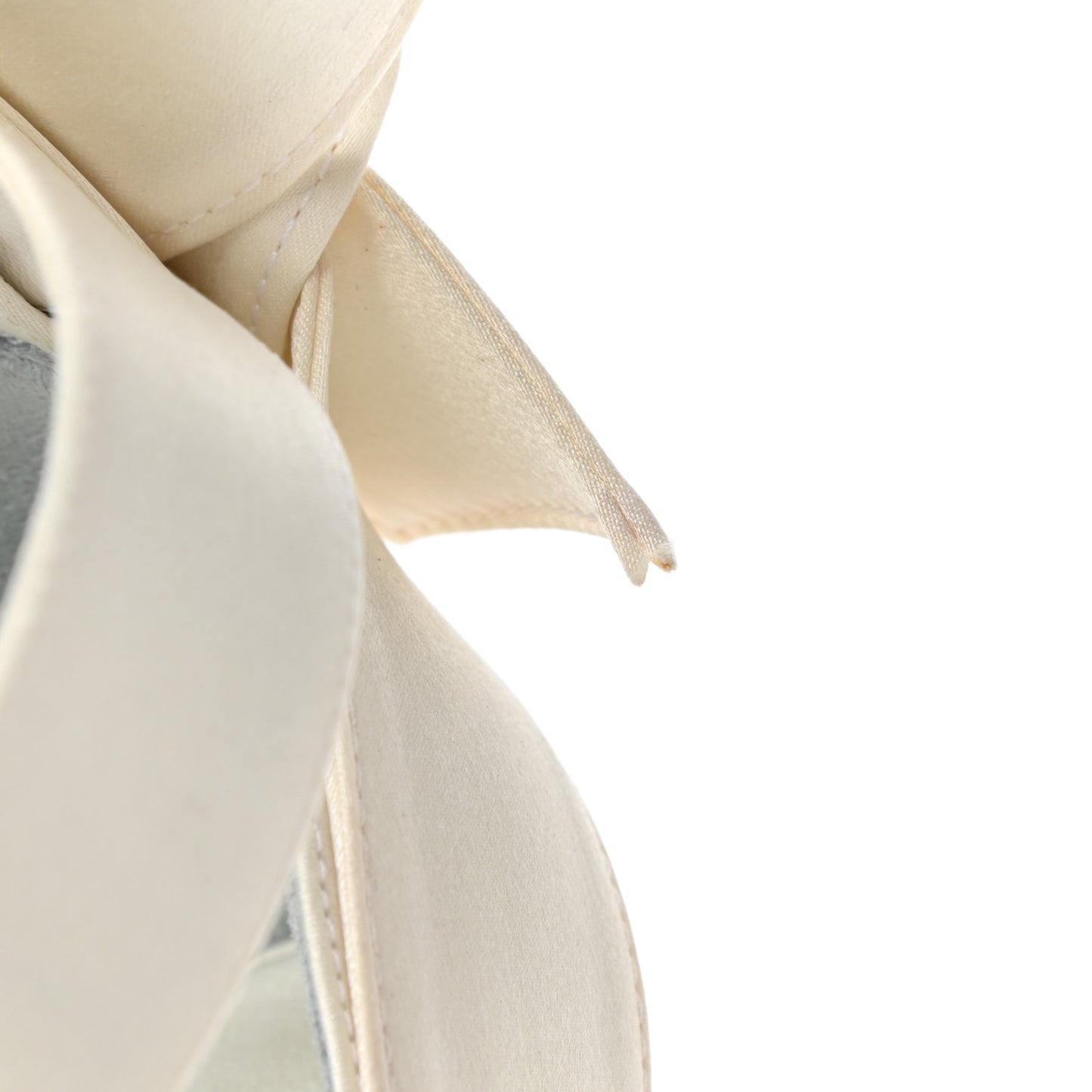 Crepe Satin Raissa 85 Ankle Strap Pumps 39.5 Off White