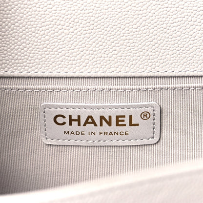 Chanel Caviar Quilted Medium Boy Flap Light Grey 6 of 10