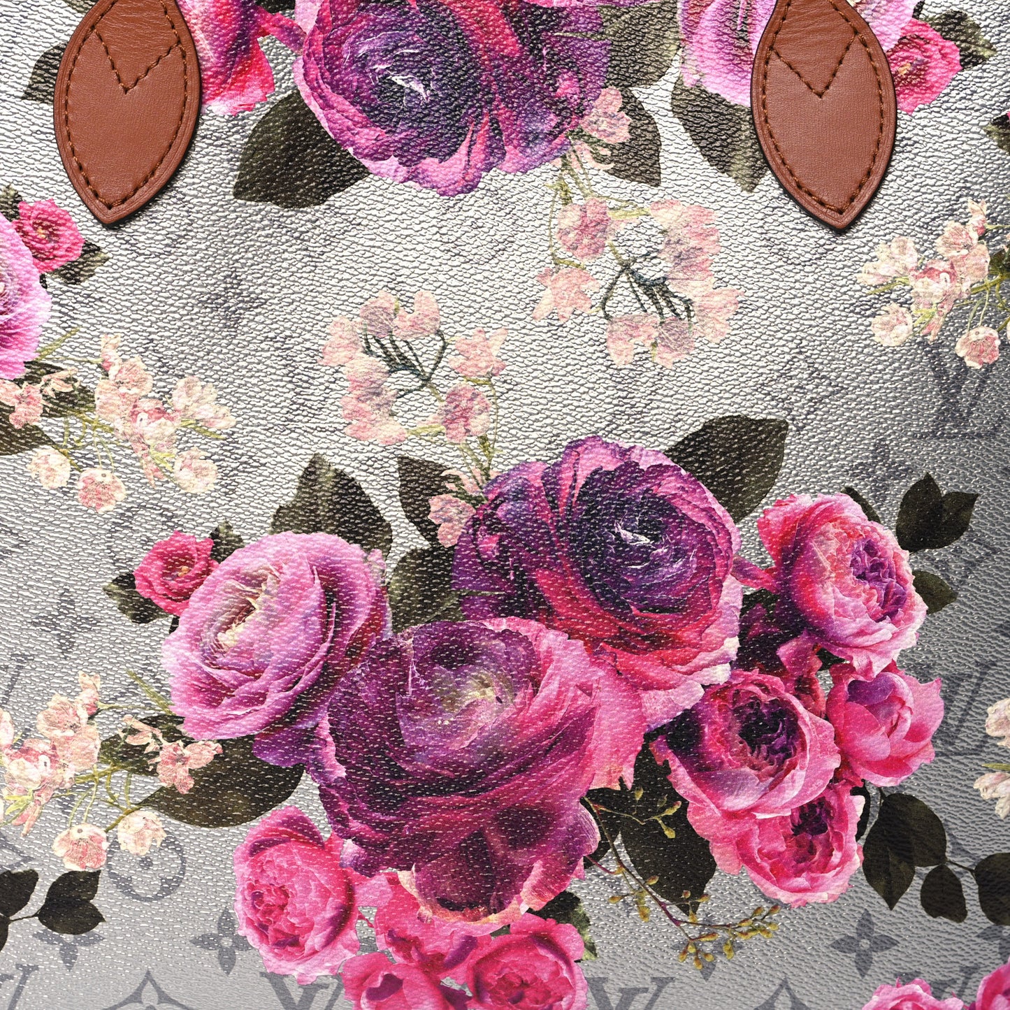 Metallic Monogram LV Garden Neverfull MM Silver