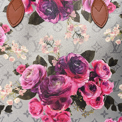 Louis Vuitton Metallic Monogram LV Garden Neverfull MM Silver 8 of 10