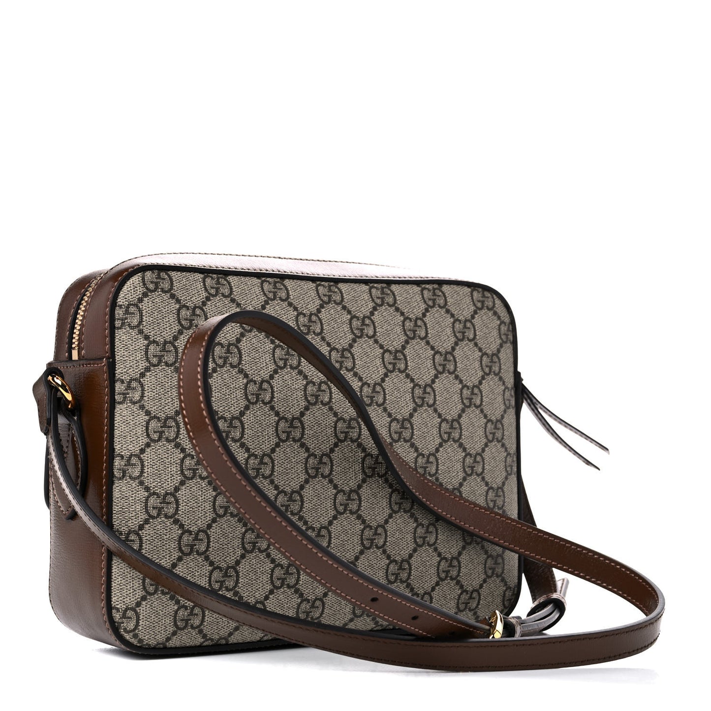GG Supreme Monogram Small Horsebit 1955 Shoulder Bag Beige Brown Sugar