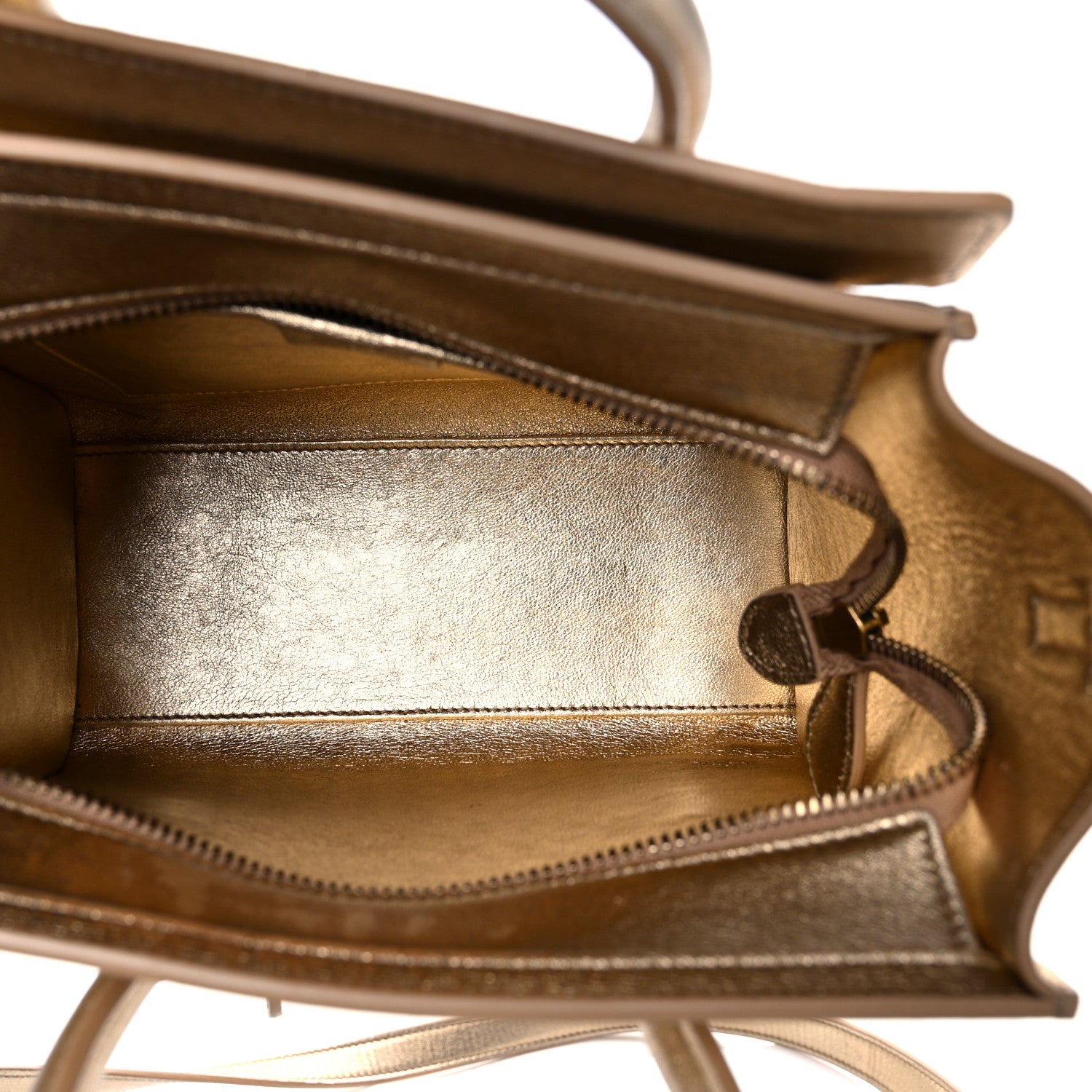 Celine Laminated Lambskin Nano Luggage Gold 5 of 15