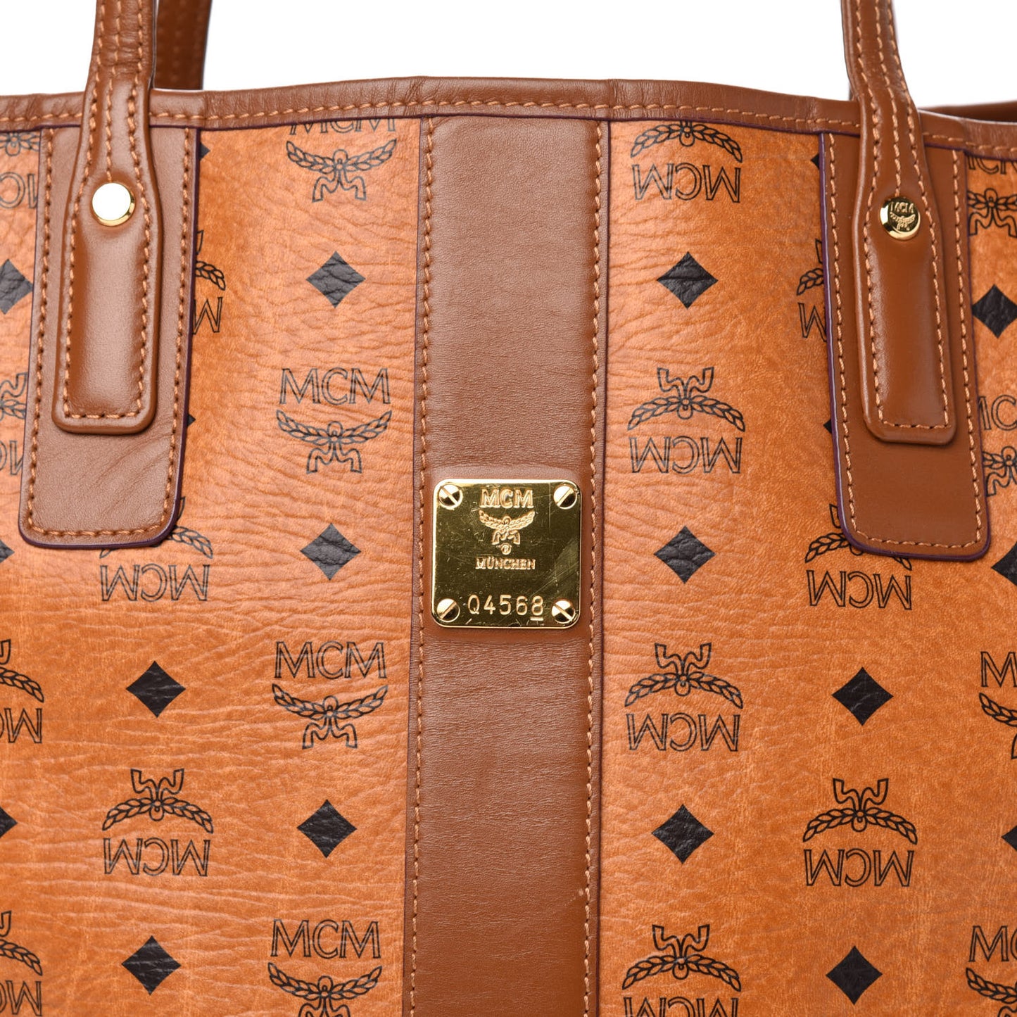 Visetos Large Liz Reversible Shopper Tote Cognac