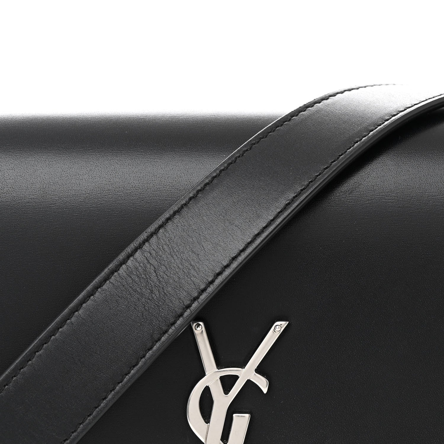 Saint Laurent Box Calfskin Monogram Medium Solferino Satchel Black 8 of 12