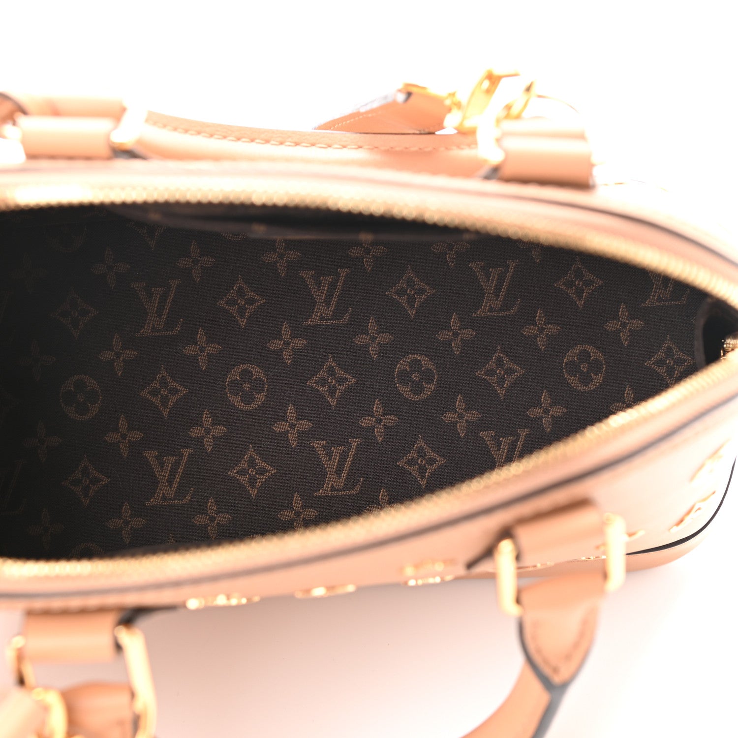 Louis Vuitton Calfskin Metal Monogram Alma BB Camel Brown 5 of 10