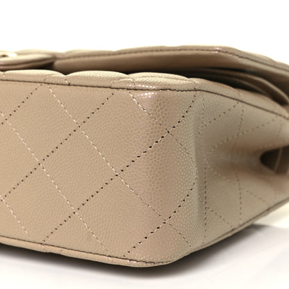Chanel Iridescent Caviar Quilted Medium Double Flap Dark Beige 9 of 11