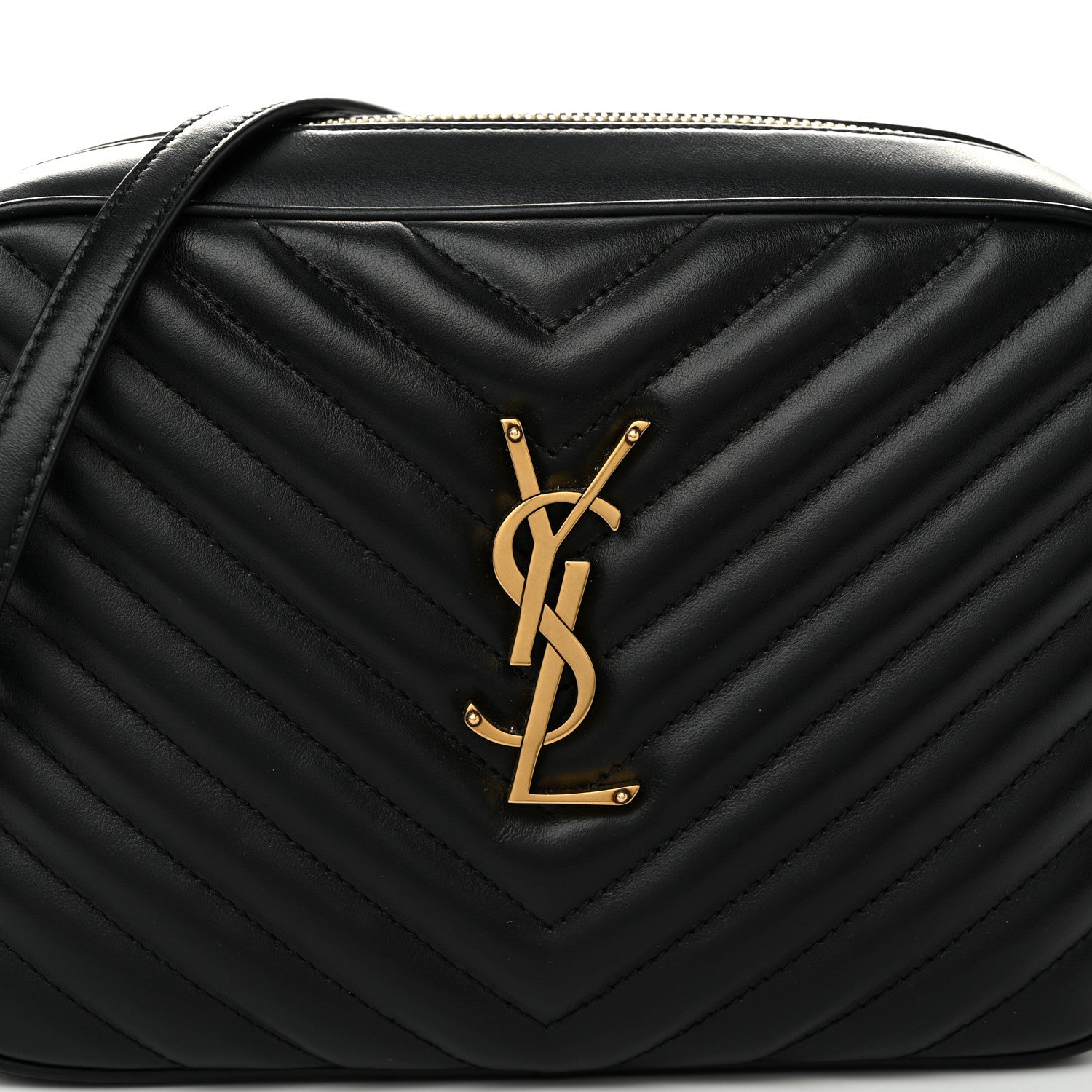 Saint Laurent Calfskin Matelasse Monogram Lou Camera Bag Black 8 of 10