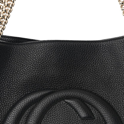 Gucci Pebbled Calfskin Medium Soho Chain Shoulder Bag Black 8 of 10