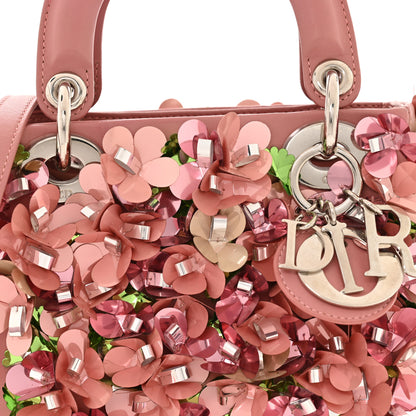 Christian Dior Calfskin Flower Charm Embellished Mini Lady Dior Pink 8 of 10