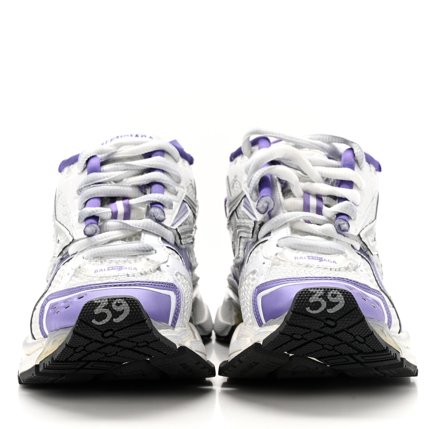 Balenciaga Mesh Rubber Womens Runner Sneakers 39 Purple Grey White Black 3 of 9