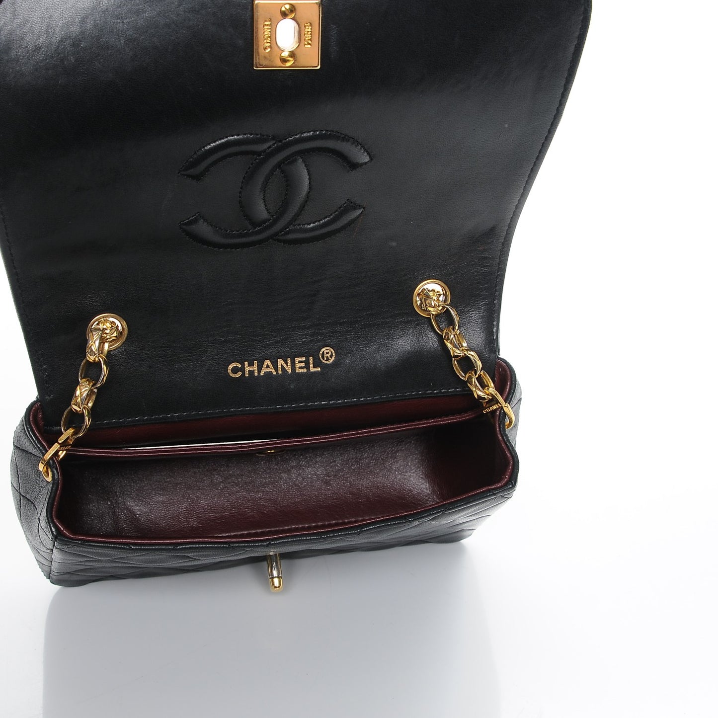 CHANELLambskinQuiltedSmallSingleFlapBlack