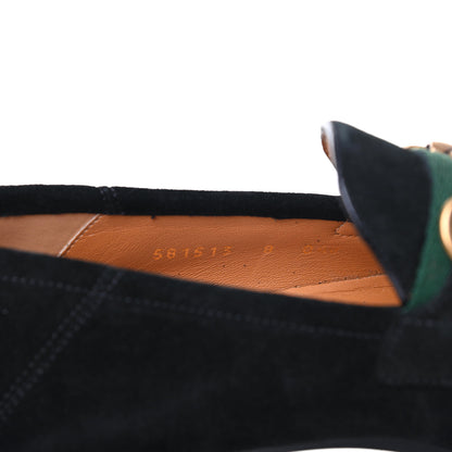 Gucci Suede Web Mens Horsebit Loafers 8 Black 8 of 12