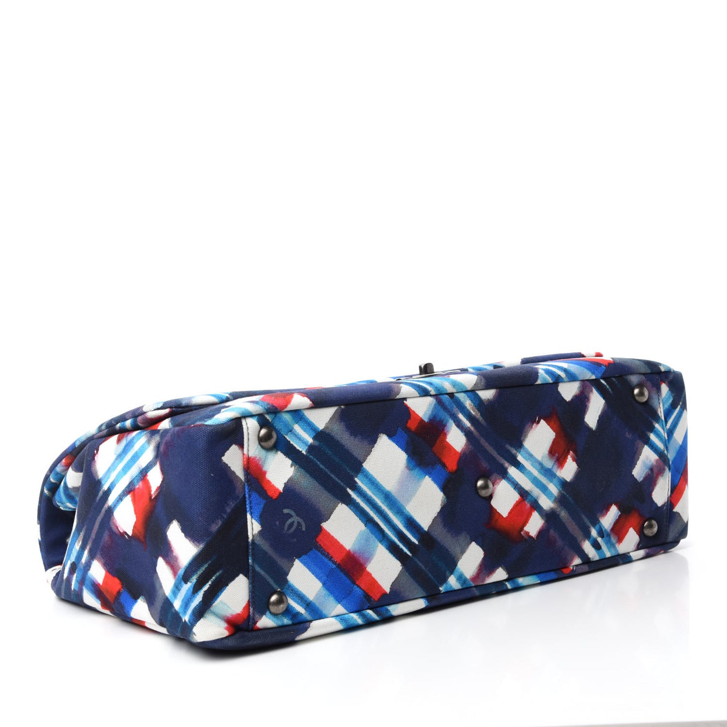 Canvas Airline Printed XXL Travel Flap Bag Blue Red White
