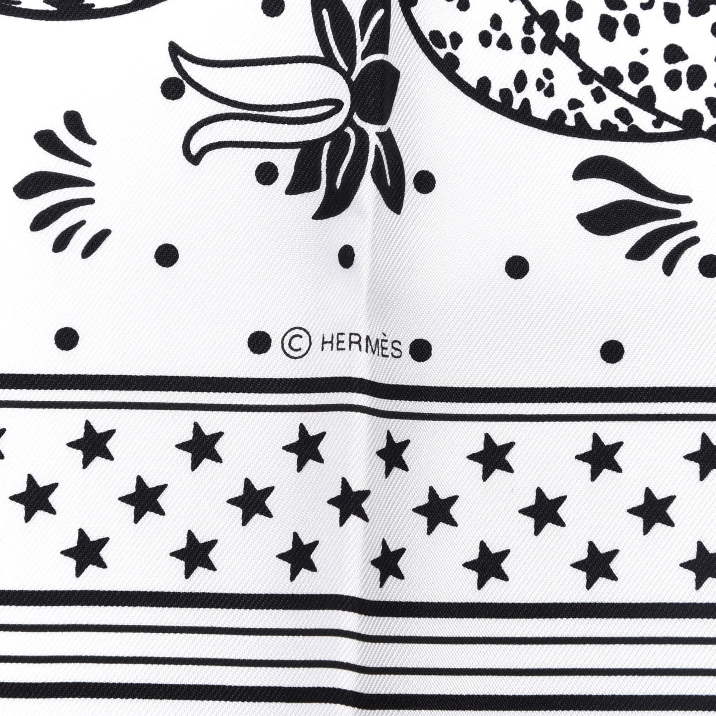 Silk Les Leopards Bandana Scarf 55 White Black