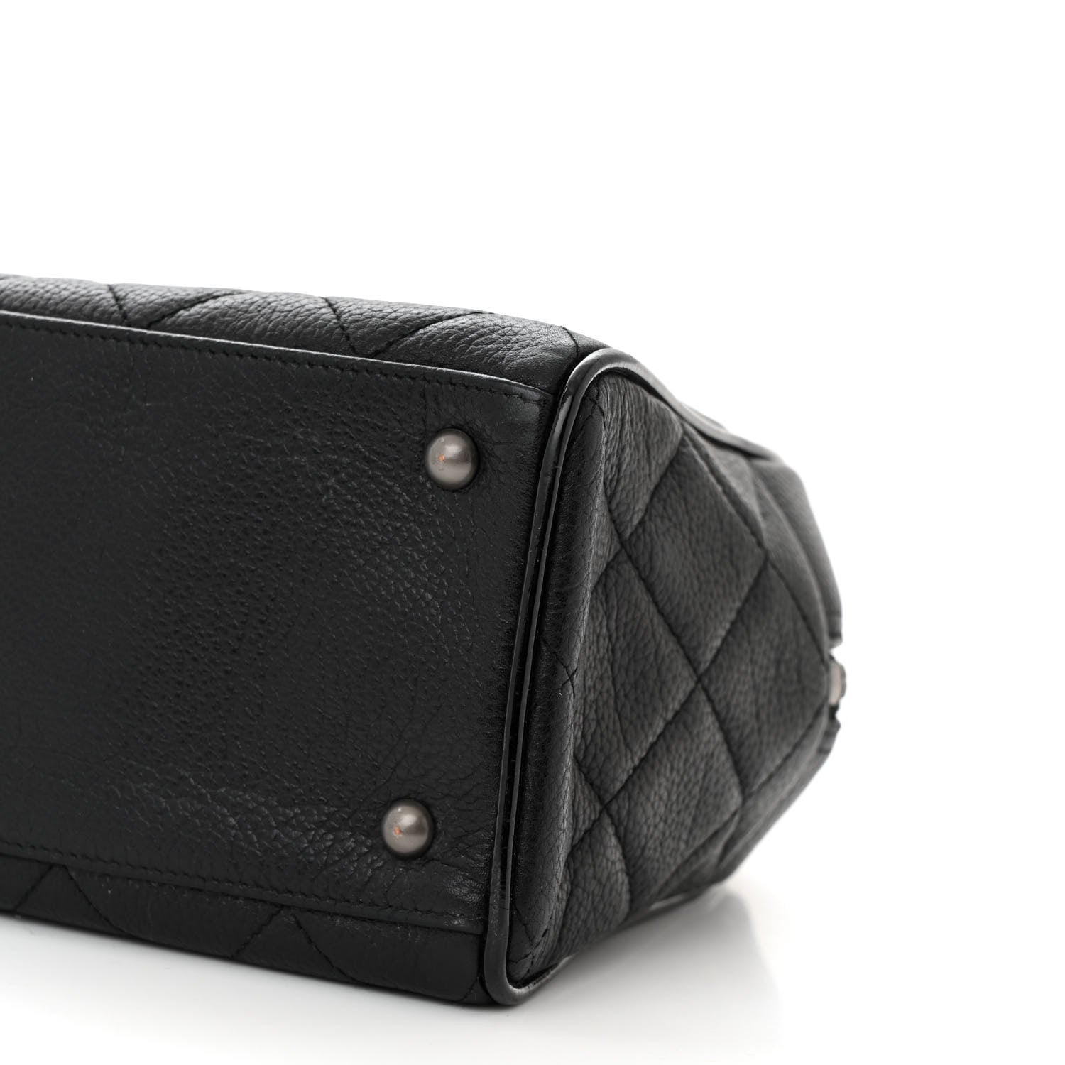 Chanel Caviar Patent Quilted Bowler Black 10 of 11