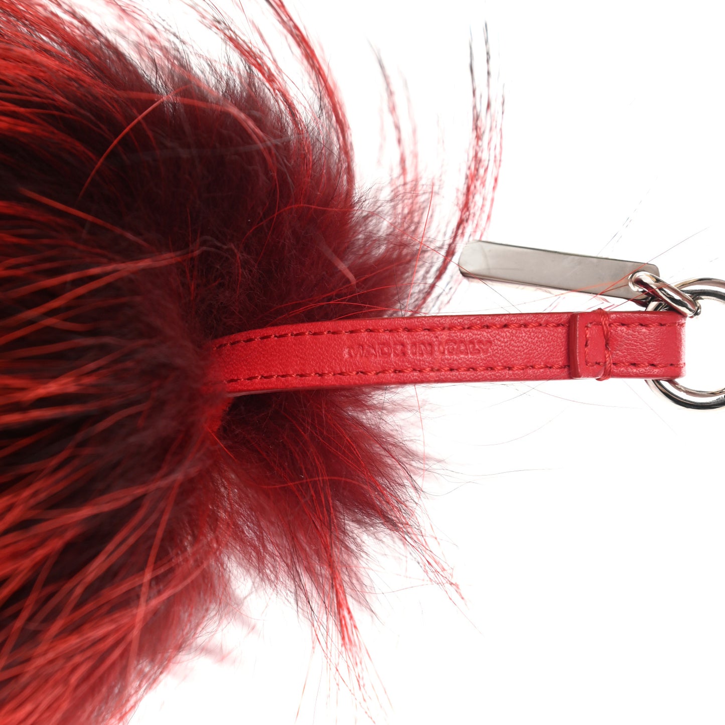 Fox Mink Rabbit Fur Crystal Eye Furry Cracker Monster Bag Charm Red Pink