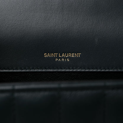 Saint Laurent Lambskin Matelasse Monogram Medium Vicky Chain Bag Algae 6 of 10