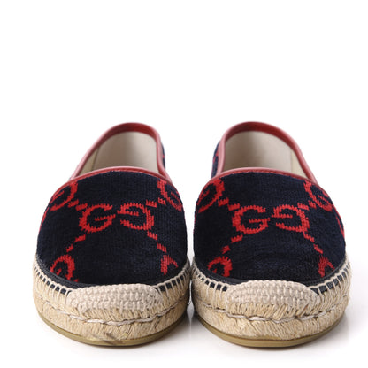 Gucci Terry Cloth GG Monogram Espadrilles 36.5 Blue Red 2 of 13
