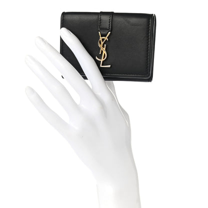 Saint Laurent Smooth Calfskin Monogram Tiny Line Wallet Black 2 of 9