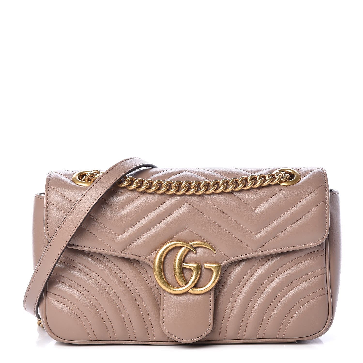 Gucci Calfskin Matelasse Small GG Marmont Shoulder Bag Porcelain Rose 1 of 10