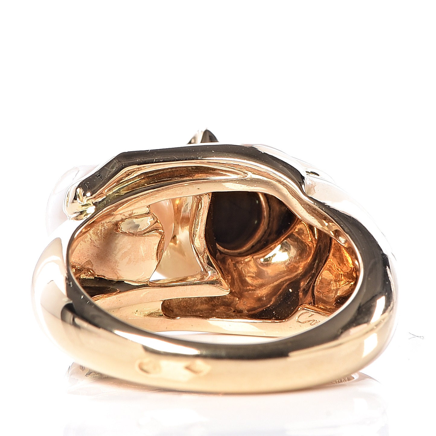 18K Yellow Gold Pearl Black Onyx Emerald Panthere De Ring 56 7.5