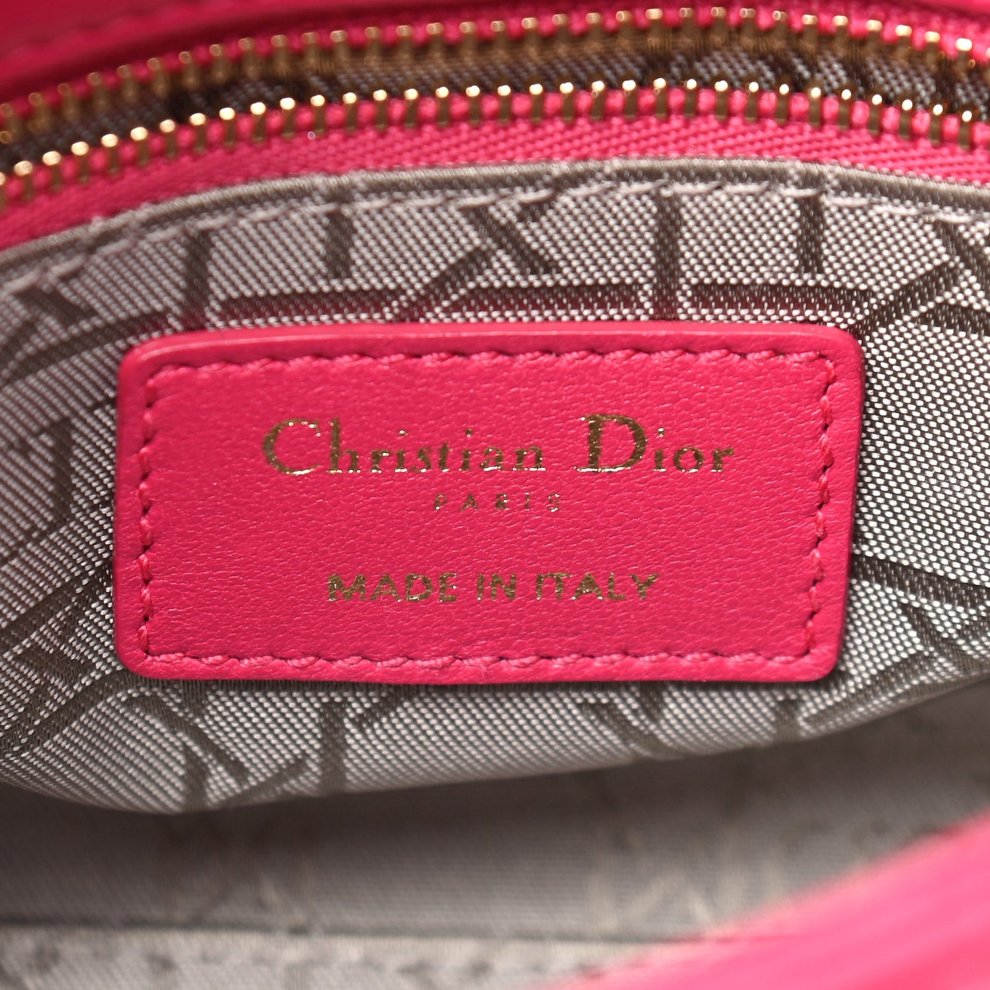 Lambskin Cannage Mini Lady Dior Fuchsia